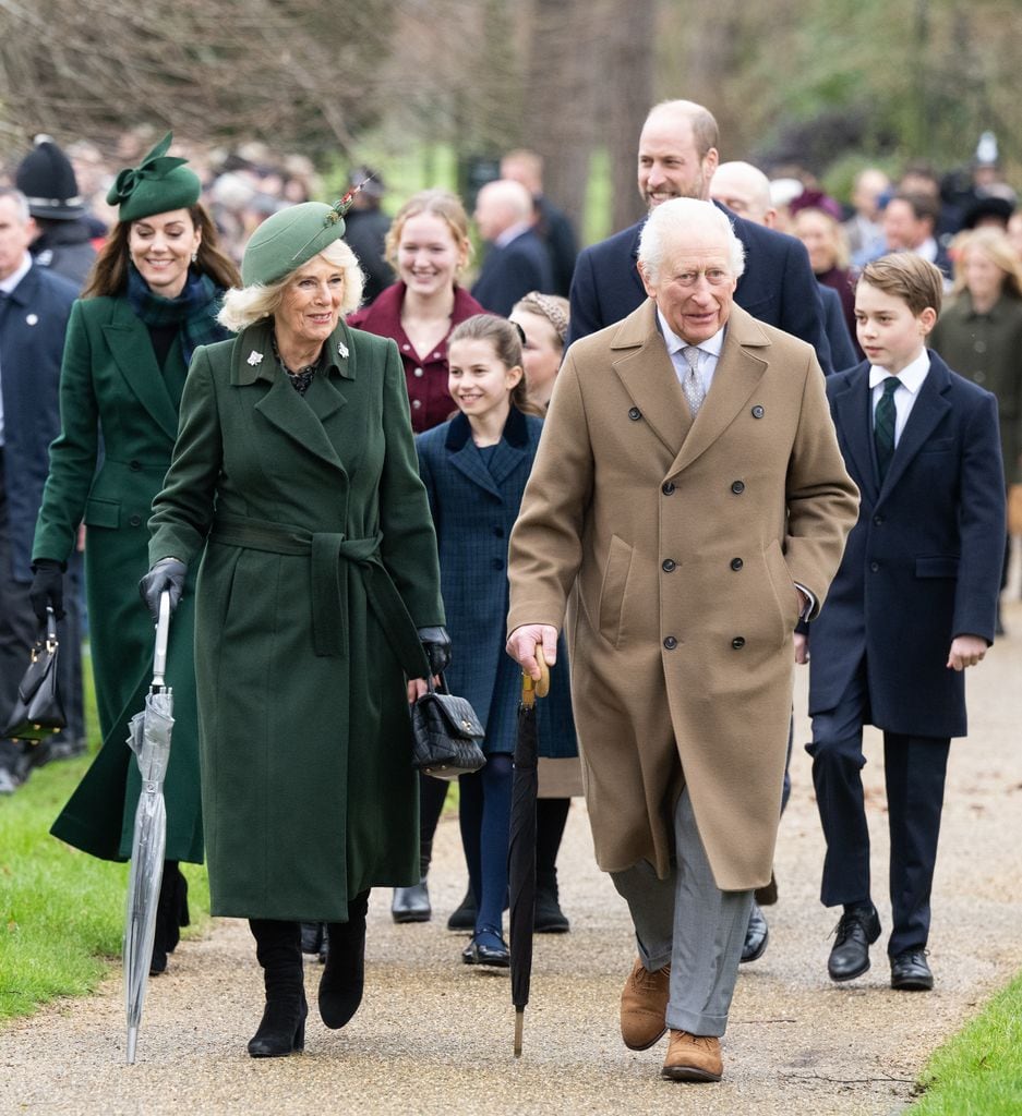 La familia real inglesa en Sandringham.