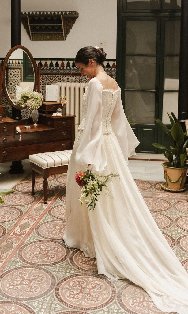 Vestidos de novia tendencia 2026 mangas ángel
