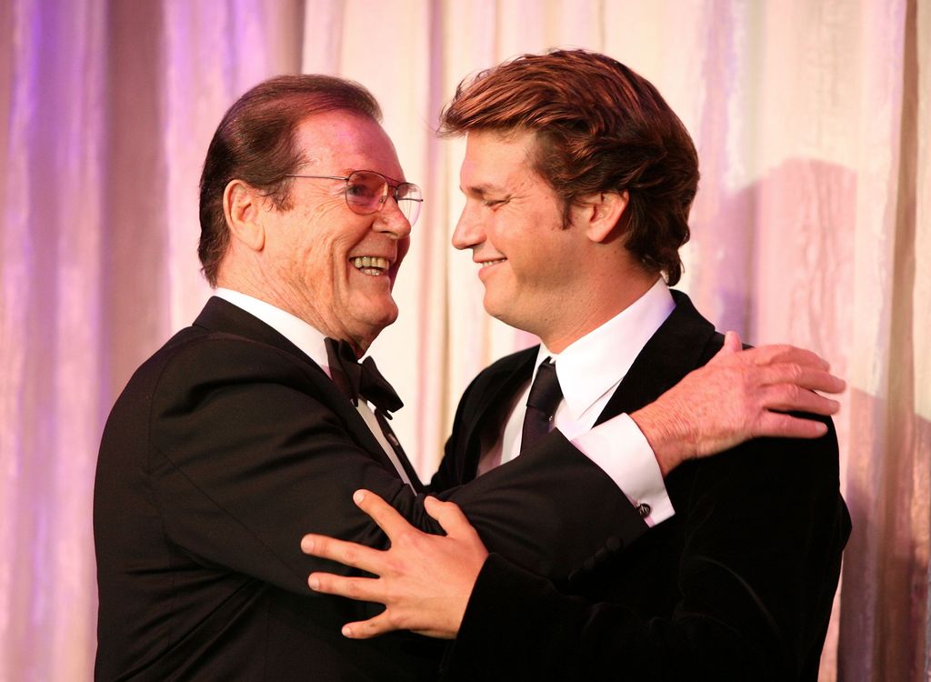 El actor, junto a Christian, en el año 2007