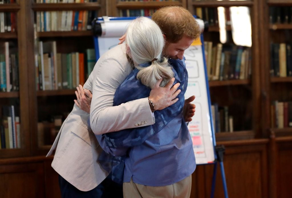 El príncipe Harry y Jane Goodall en el 2019