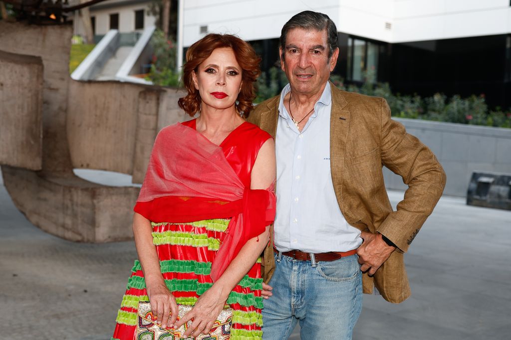 Designer Agatha Ruiz de la Prada and JosÃ© Manuel DÃ­az PatÃ³n during presentation of exhibition " Leyendas " of Jean-MariePÃ©rier in Madrid, june 28, 2022