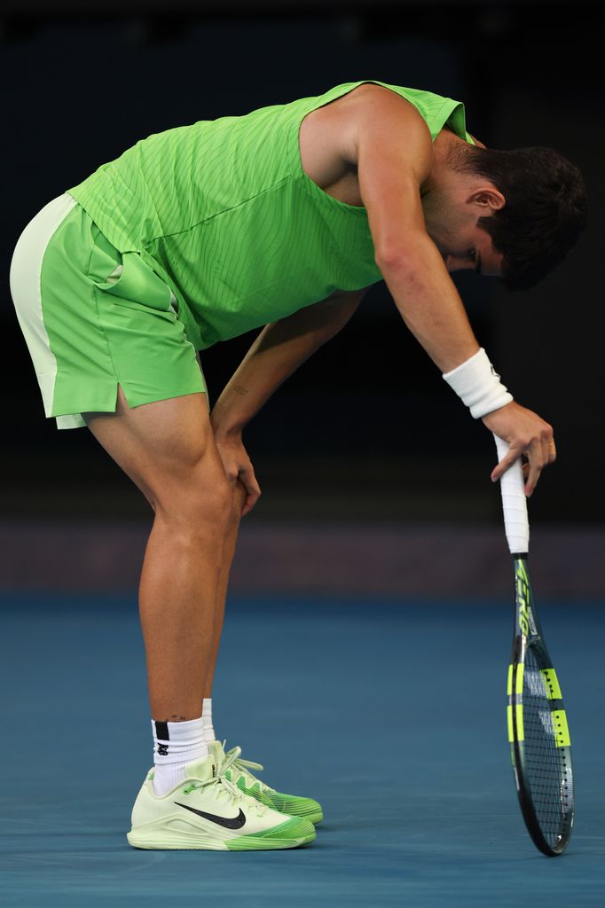 Carlos Alcaraz en un momento crítico