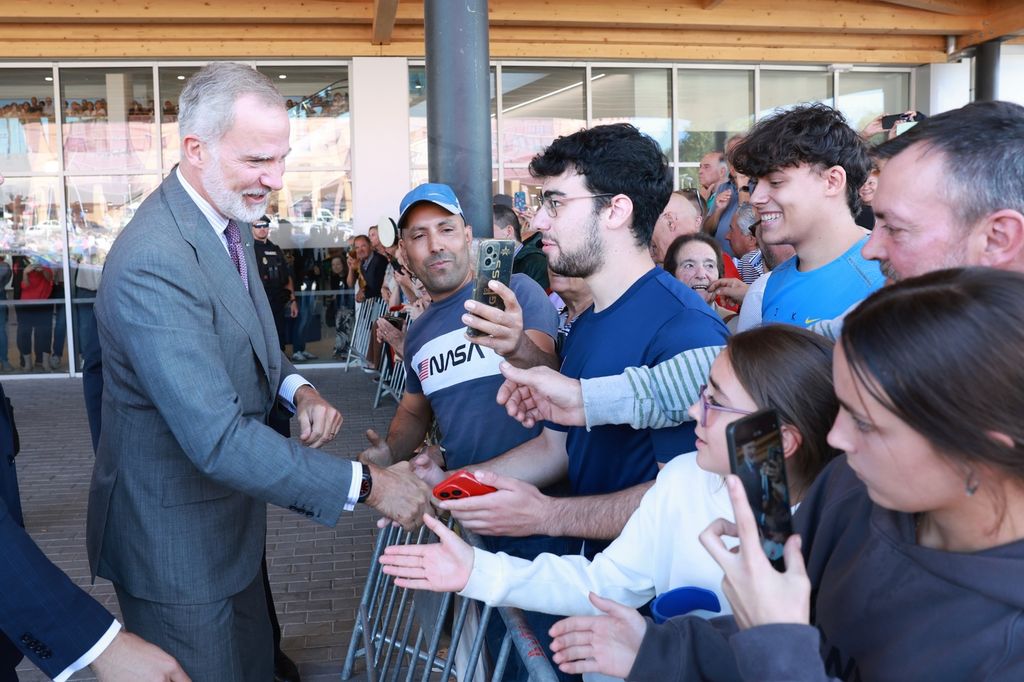 El rey Felipe a su llegada al Hospital Universitario Santa Bárbara de Soria 