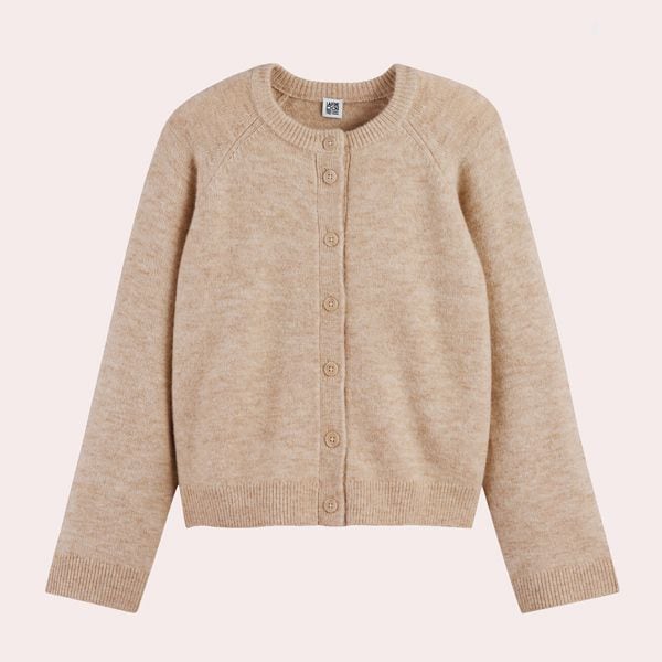 Cárdigan con cuello redondo de punto grueso