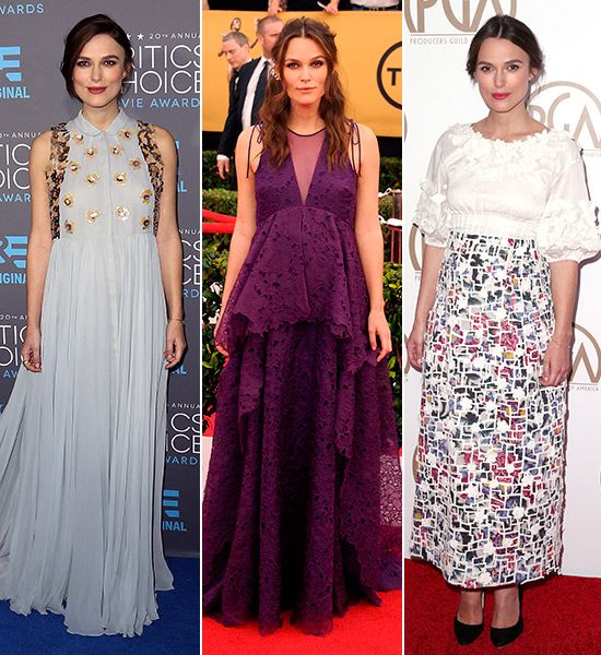 Erdem ha sido la última elección de Keira para pisar la red carpet en la entrega de los premios SAG. Un vestido brocado con panel transparente en la zona del escote y volantes. Un corte perfecto para disimular tripita.