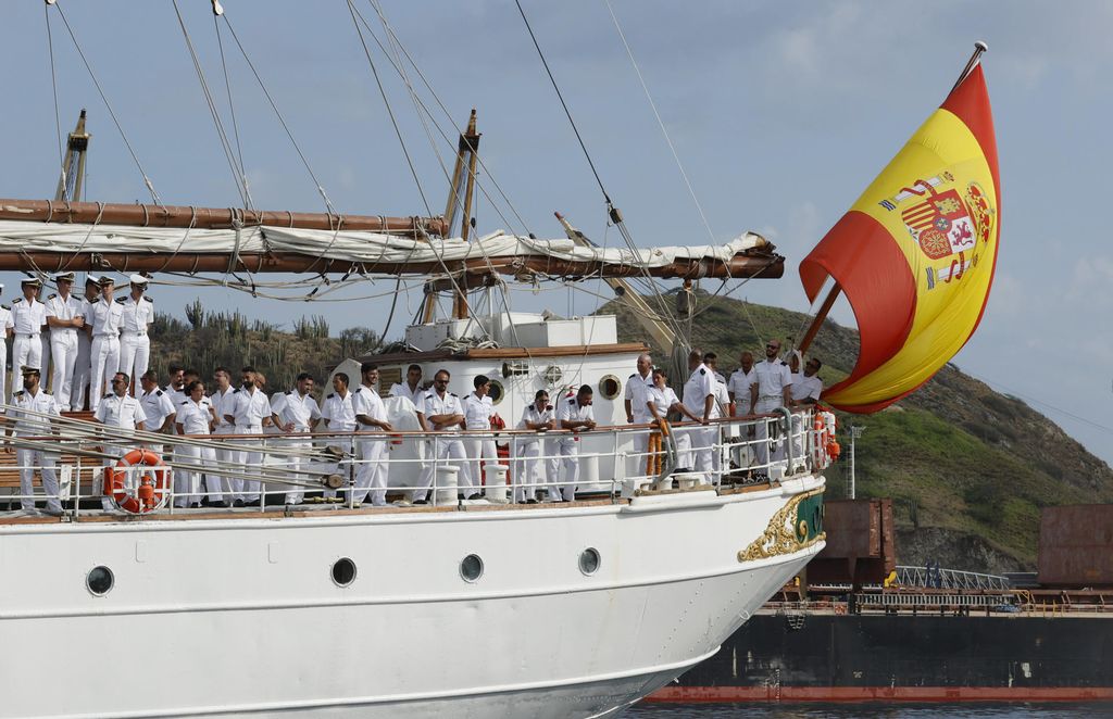 El Juan Sebastián de Elcano, a su llegada a Santa Marta (Colombia)