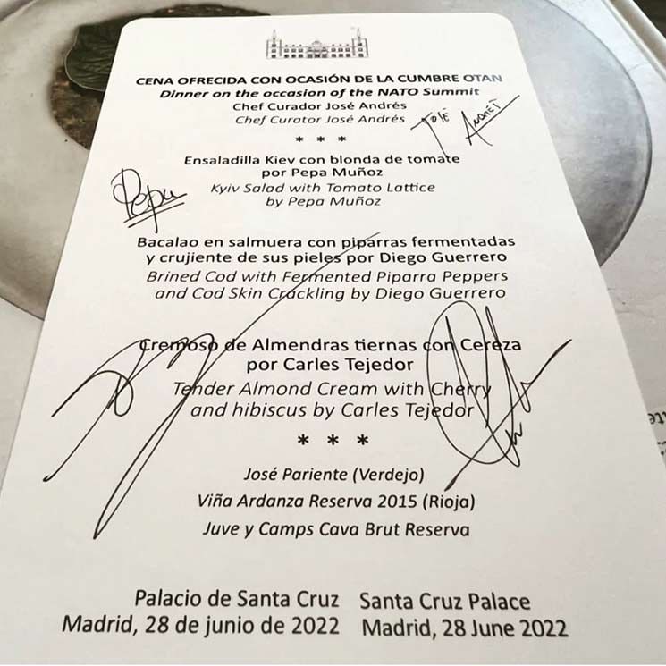 Vinos de la cena de gala de la cumbre de la OTAN