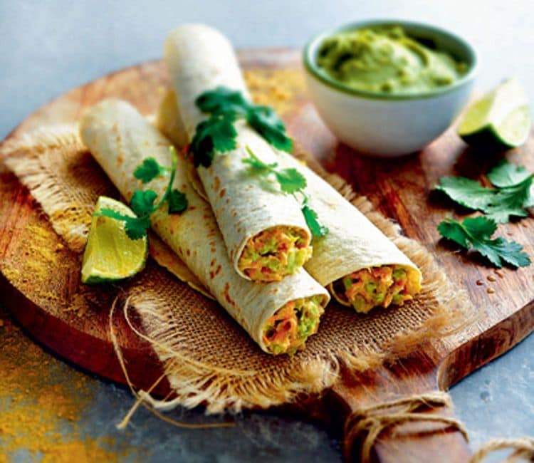 Tacos de aguacate y zanahoria