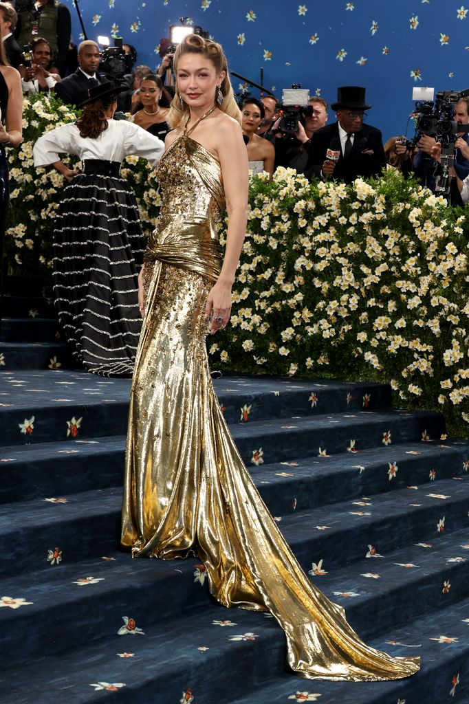 NEW YORK, NEW YORK - MAY 05: Gigi Hadid attends the 2025 Met Gala Celebrating "Superfine: Tailoring Black Style" at Metropolitan Museum of Art on May 05, 2025 in New York City. (Photo by John Shearer/WireImage)