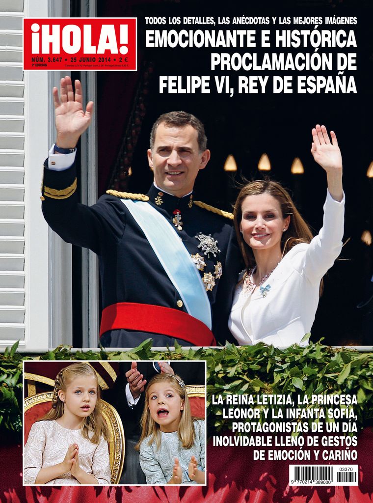La portada de ¡HOLA! de la proclamación de los reyes Felipe y Letizia