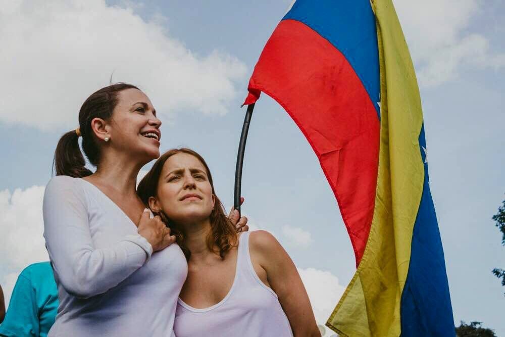 María Corina Machado, junto a su hija Ana Corina Sosa