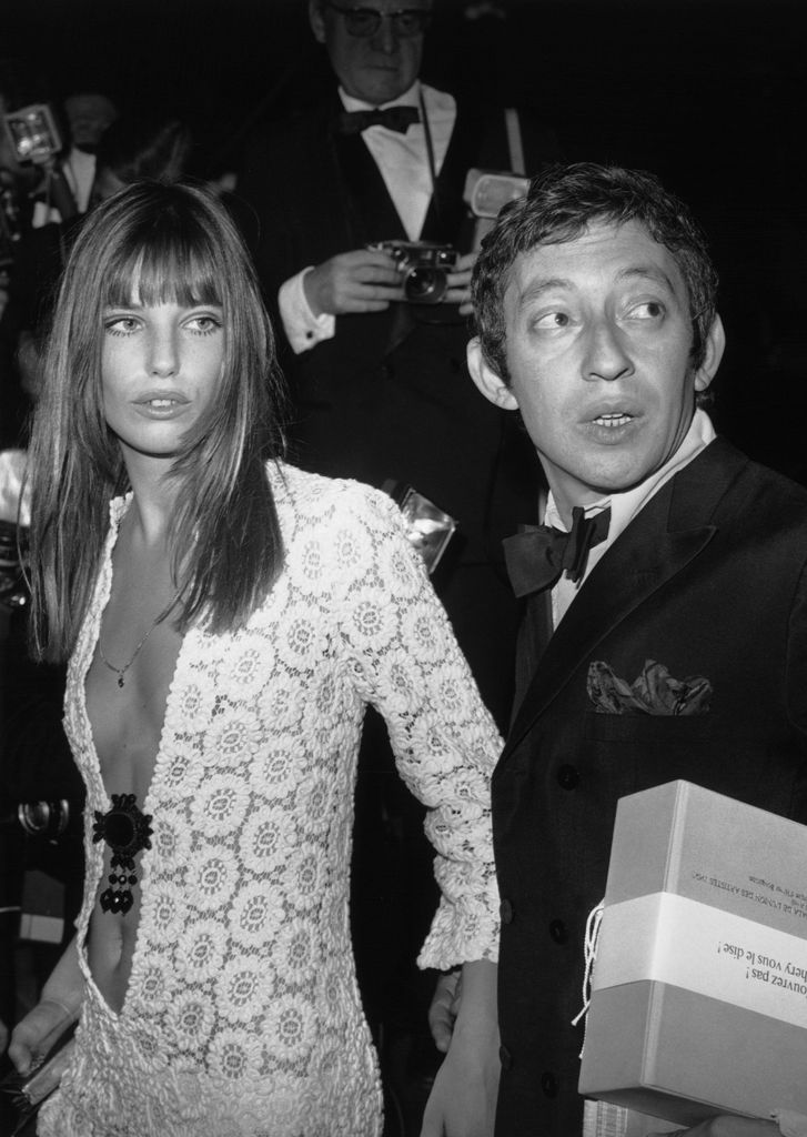Serge Gainsbourg y Jane Birkin en el Artists Union's Gala, Paris.