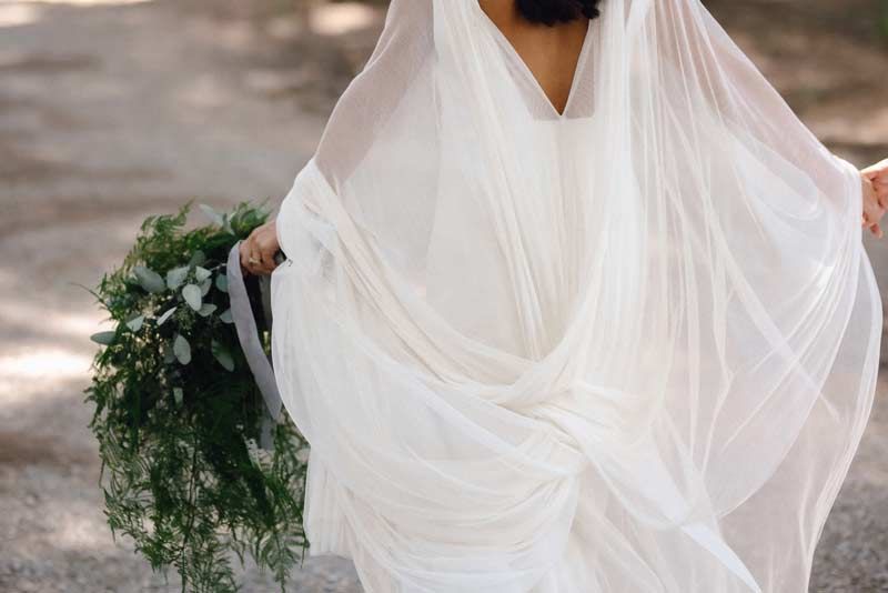 detalle de un vestido de novia de Inés Lacasa