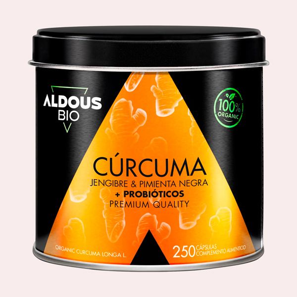 250 Cápsulas PROBIÓTICOS + BIO Cúrcuma con Jengibre y Pimienta Negra
