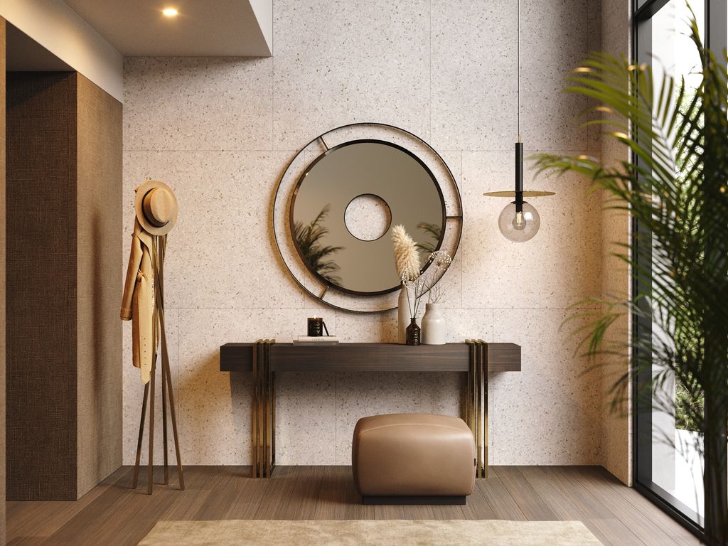 Recibidor estiloso y poco recargado, paradigma del lujo silencioso