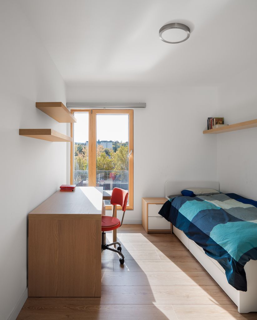 Dormitorio juvenil en una vivienda pasiva