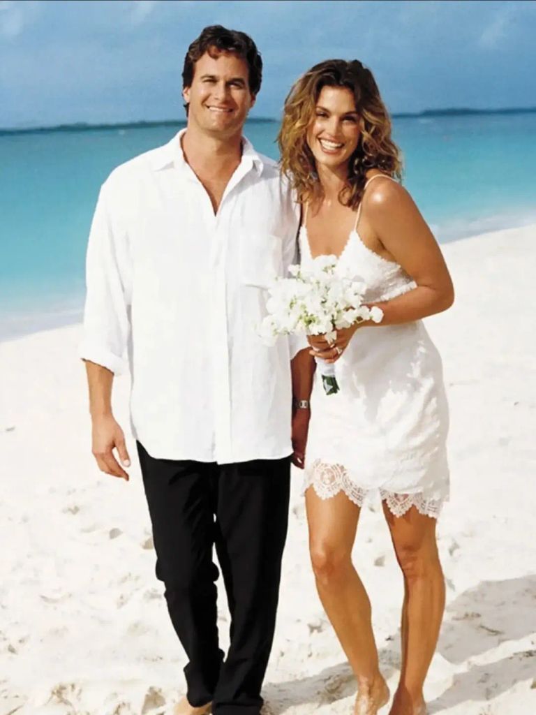 Cindy Crawford el día de su boda con Rande Gerber