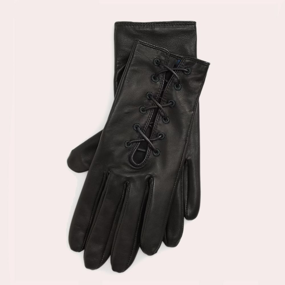 Guantes de piel de oveja con lazada
