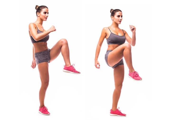 Mujer practicando el ejercicio skipping