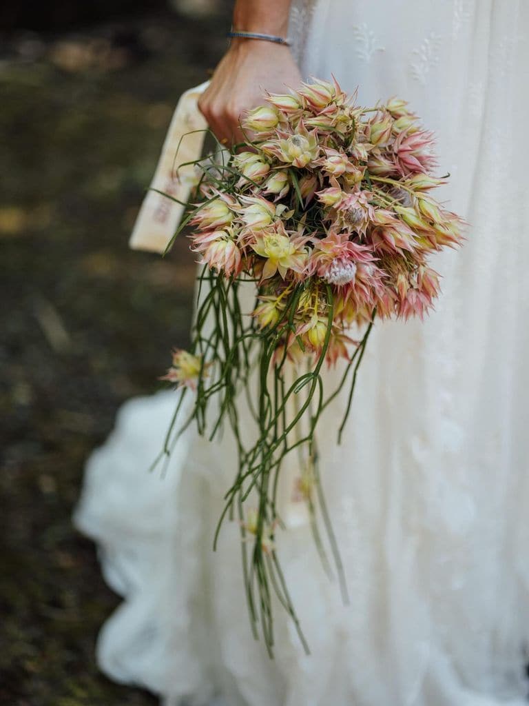 Ramos de novia de color rosa y amarillo
