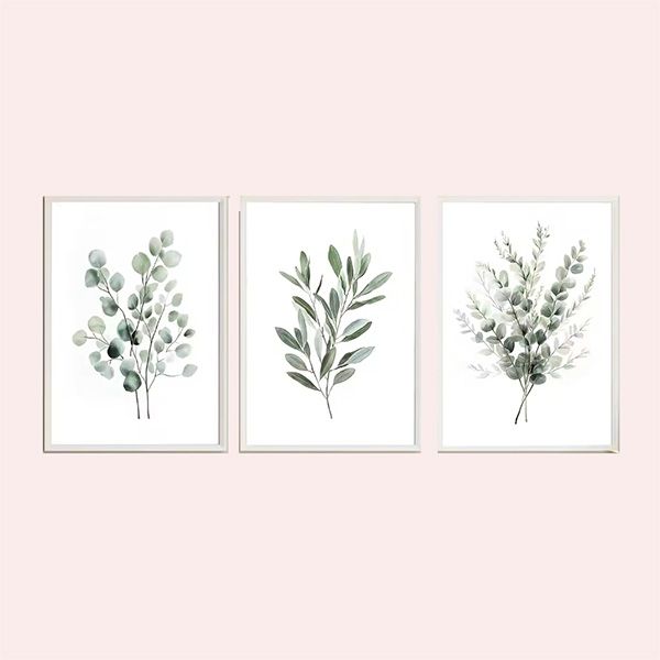 Póster con estampado de hojas verdes salvia bohemias Aliexpress