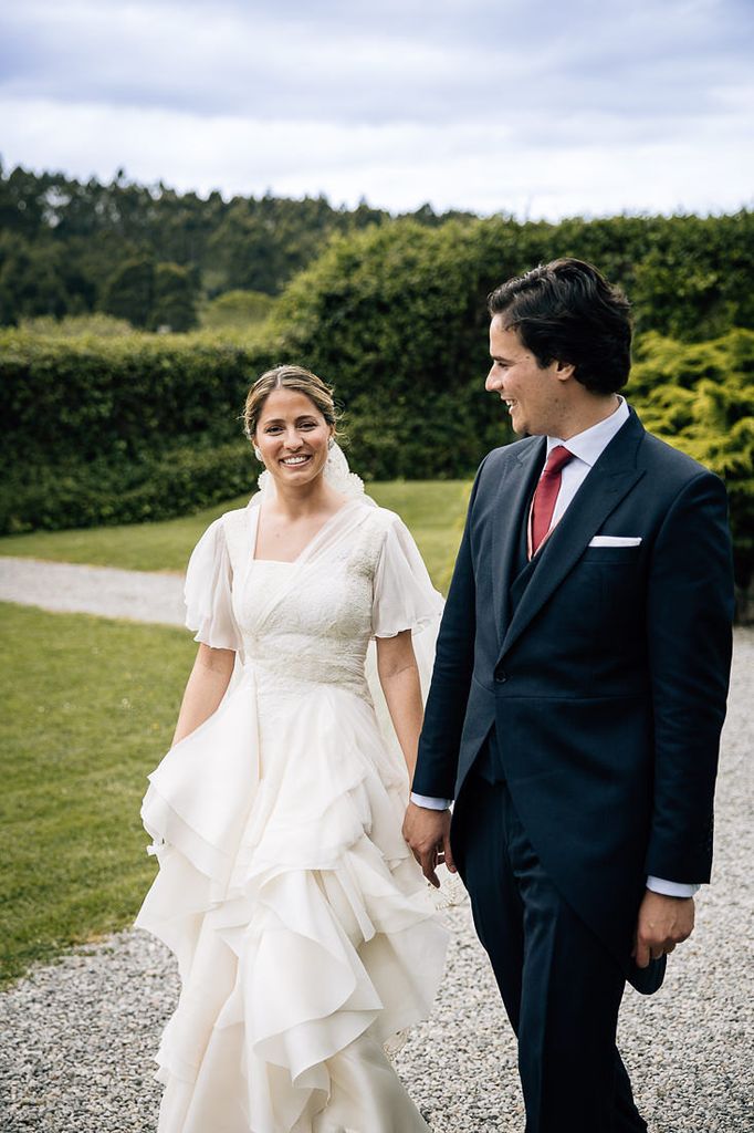Natalia con vestido de novia de Manuel de Vivar en su boda con Nacho