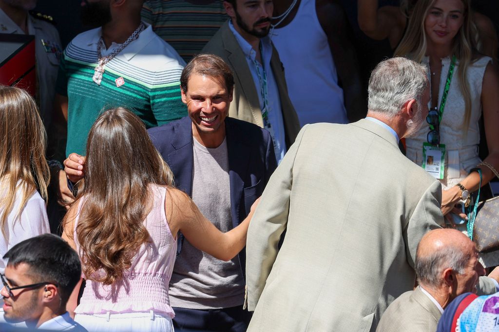 Rafa Nadal saluda a los Reyes en el Madring