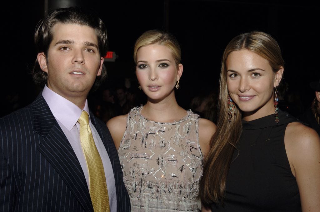 Donald Trump Jr., Ivanka Trump y Vanessa Trump en un evento de octubre de 2005.
