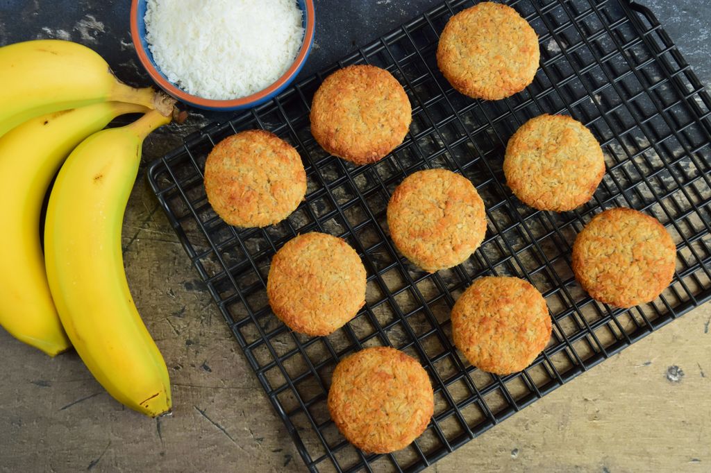 Galletas de coco y plátano sin azúcar