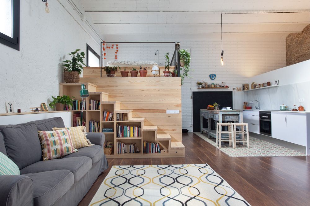 ‘Loft’ con todos los ambientes abiertos, incluso el dormitorio