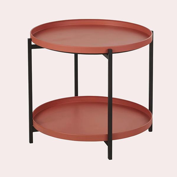 Mesa Auxiliar de Metal en Terracota y Negro TAINA de Maisons du Monde
