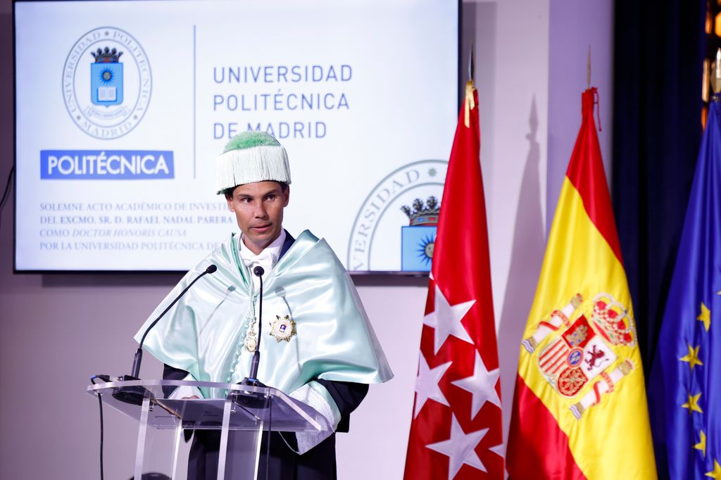 El extenista, durante su discurso