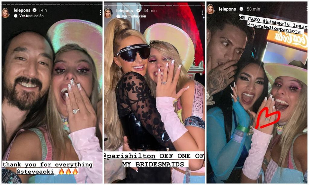 Steve Aoki, Paris JHilton, Kimberly Loaiza y Juan de Dios Pantoja con Lele Pons