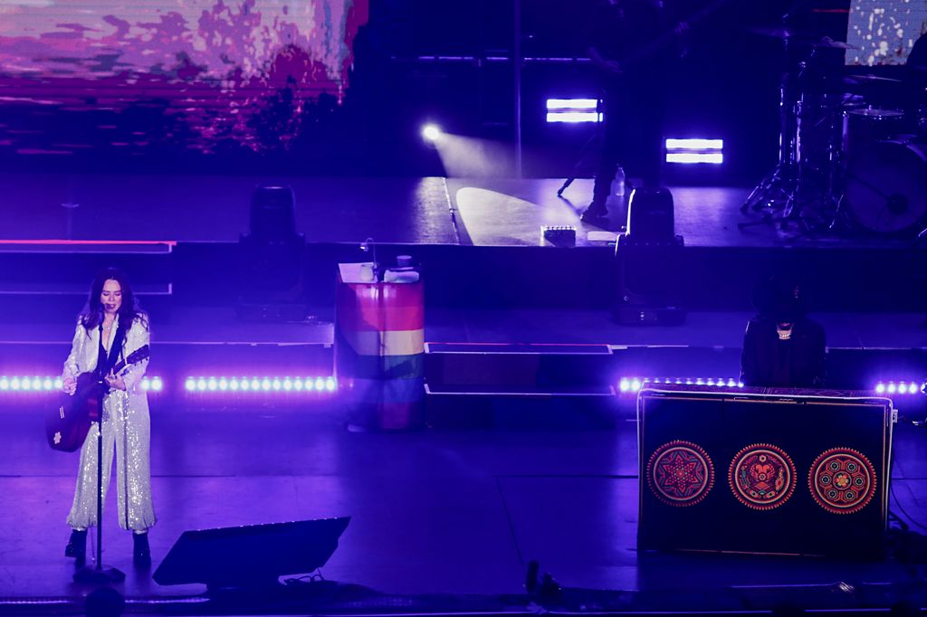 Joy Huerta y Jesse Huerta durante su último concierto en el Auditorio Nacional de la Ciudad de México