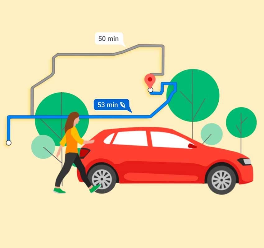 Rutas ecológicas de Google Maps
