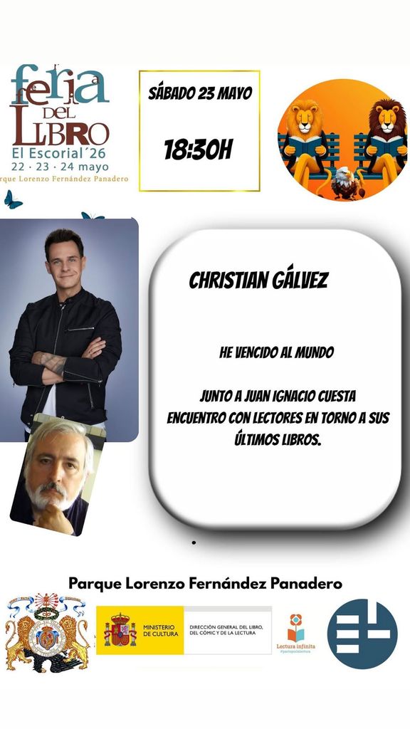Christian Gálvez estará en la Feria del Libro de El Escorial