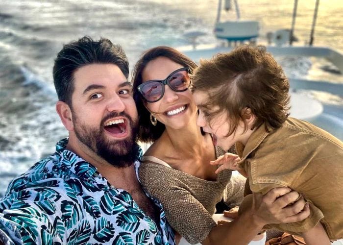 Lorena Sánchez, Manu Sánchez y su hijo Manuel