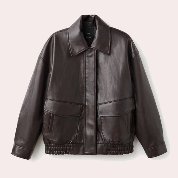 Chaqueta oversize efecto piel