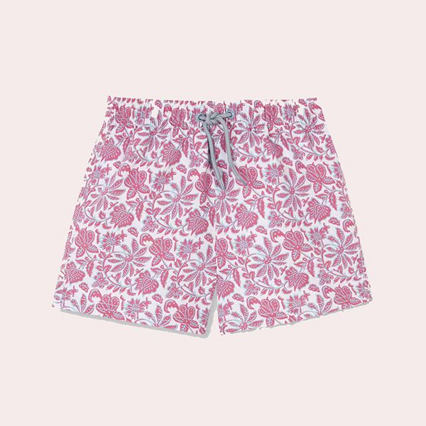 Bañador de Niño Estampado Flor India Beige/Rosa Gocco
