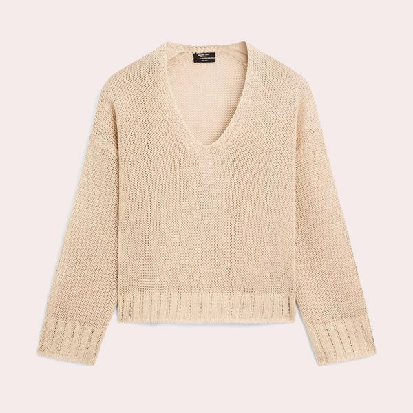 Jersey punto cuello pico lino