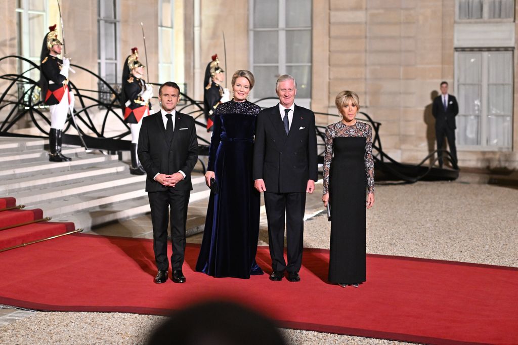 Emmanuel Macron, Brigitte Macron, Felipe de Bélgica y Matilde de Bélgica el 14 de octubre de 2024