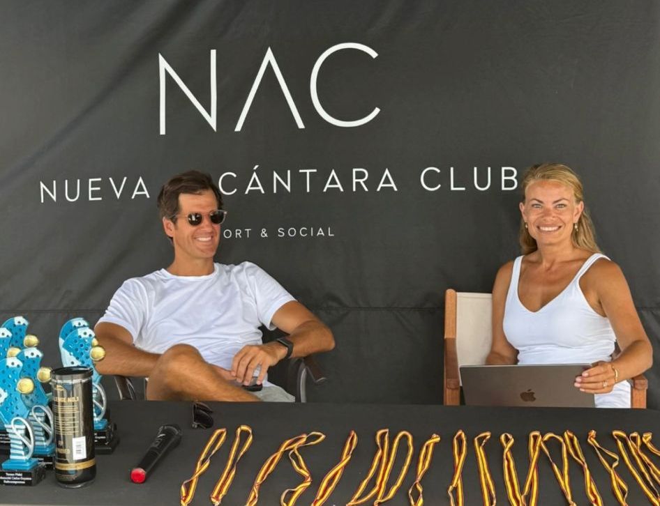 Imagen de Carla durante el torneo con su marido ,Jorge Benguría