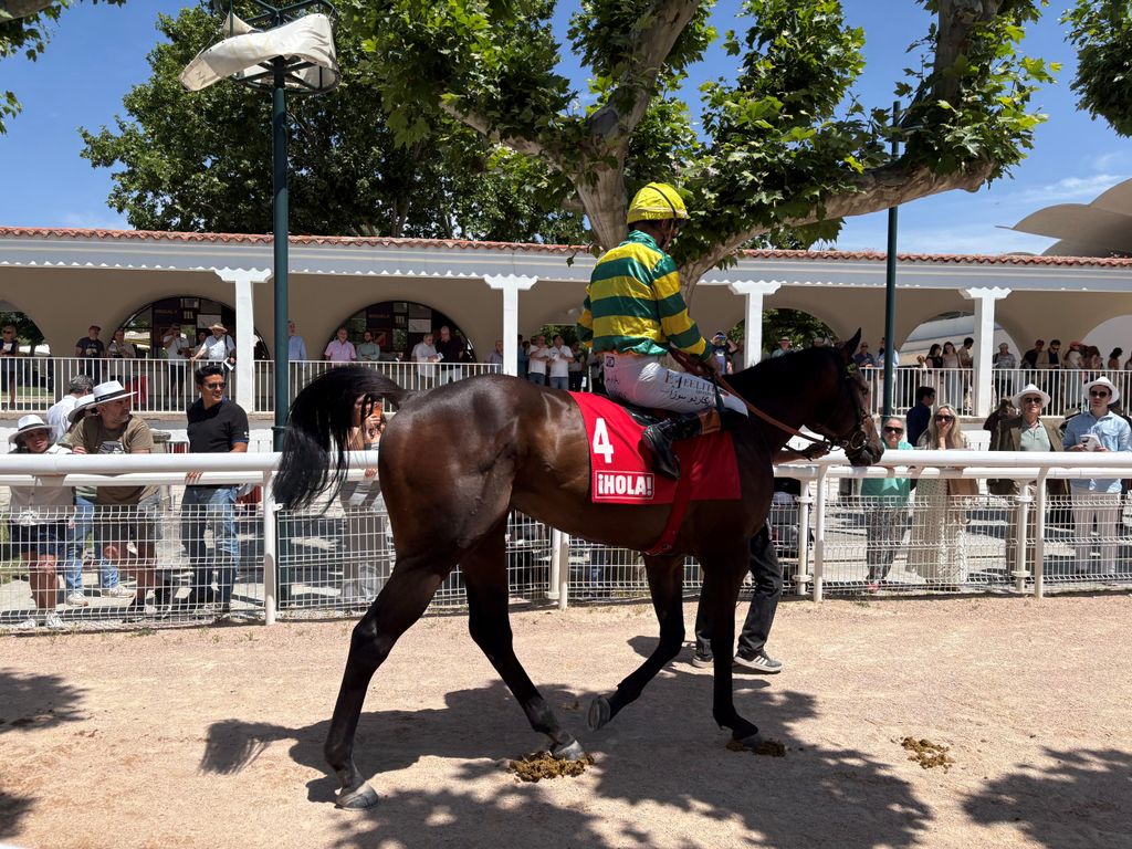 Uno de los jinetes, a lomos de su caballo