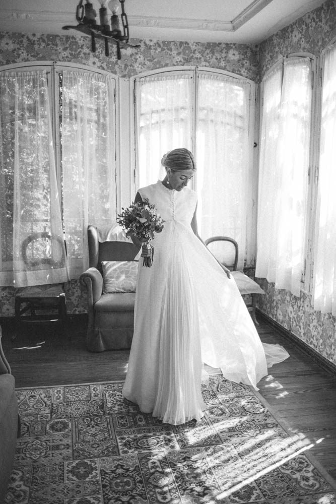 María con vestido de novia de Gorka Cintero