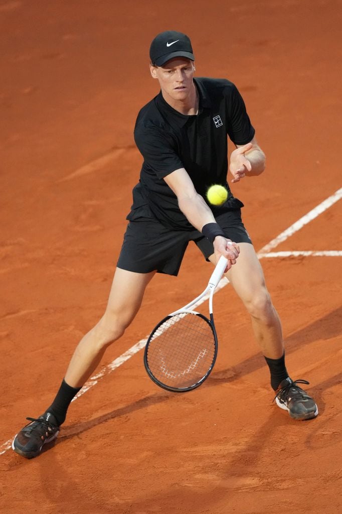 Jannik Sinner en los cuartos de final en el torneo Internazionali BNL d'Italia 2025 en el Foro Italico.