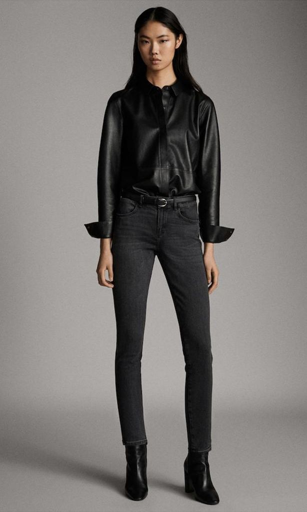 jeans de tiro alto y estilo pitillo de massimo dutti