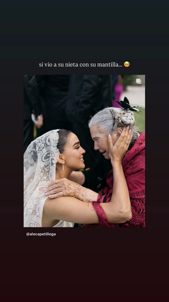 Ale Capetillo honró sus raíces españolas al llevar una mantilla sevillana el día de su boda 