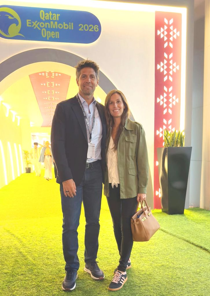 Ana Boyer y Fernando Verdasco en Doha viendo ganar a Carlos Alcaraz