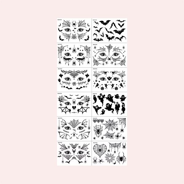 12PCS Tatuajes Faciales de Halloween Aliexpress