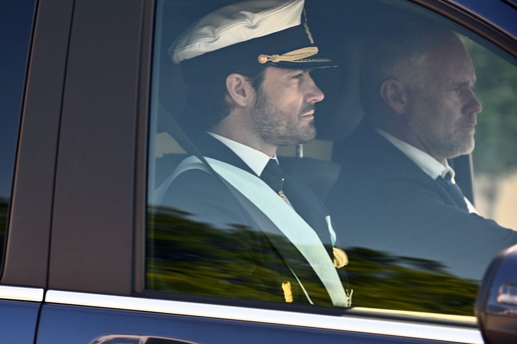 Carlos Felipe de Suecia en el bautizo de su hija Ines de Suecia 